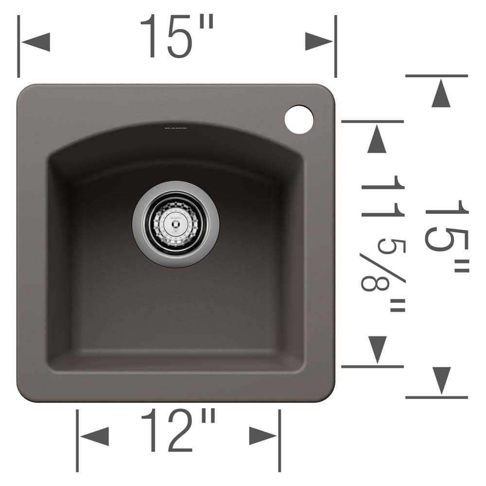 Diamond SILGRANIT 15" L x 15" W Drop-in/Undermount Bar Sink
