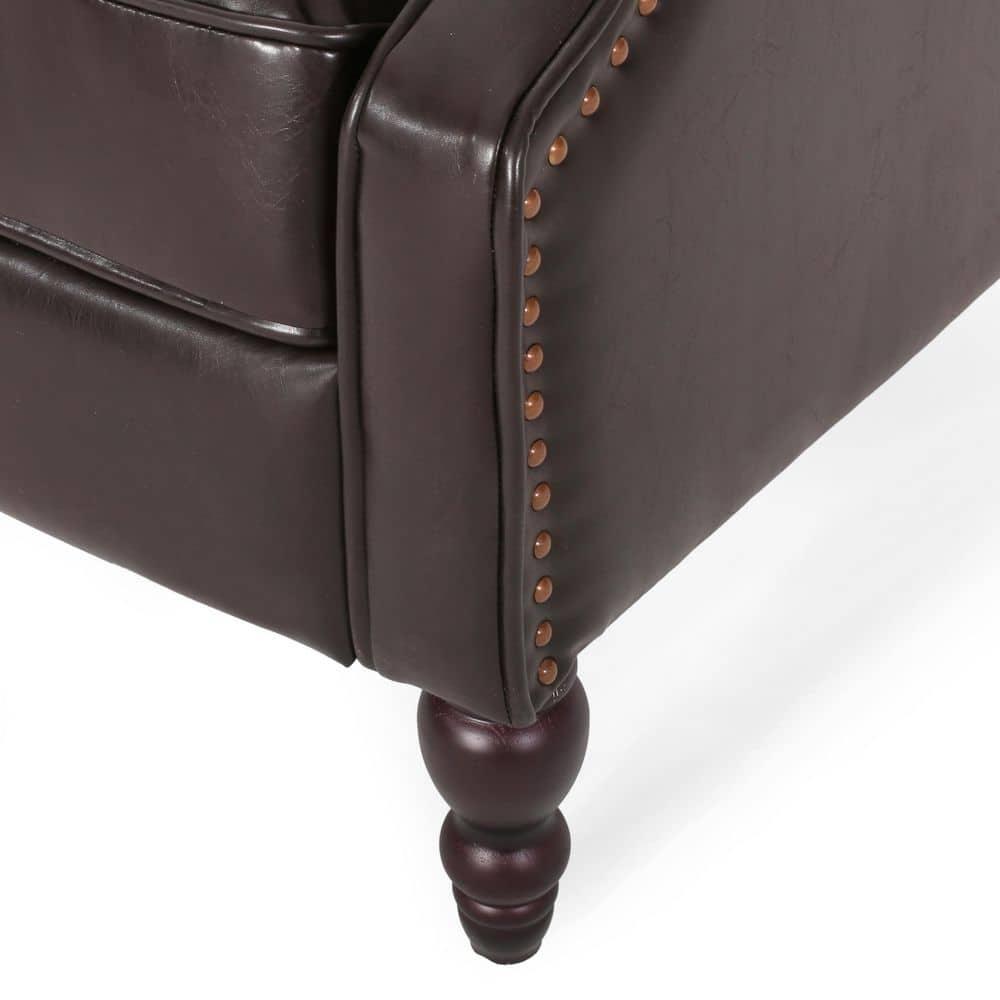 Walter Brown Bonded Leather Recliner Club Chair - Christopher Knight Home: Comfortable Seating, 250lb Capacity
