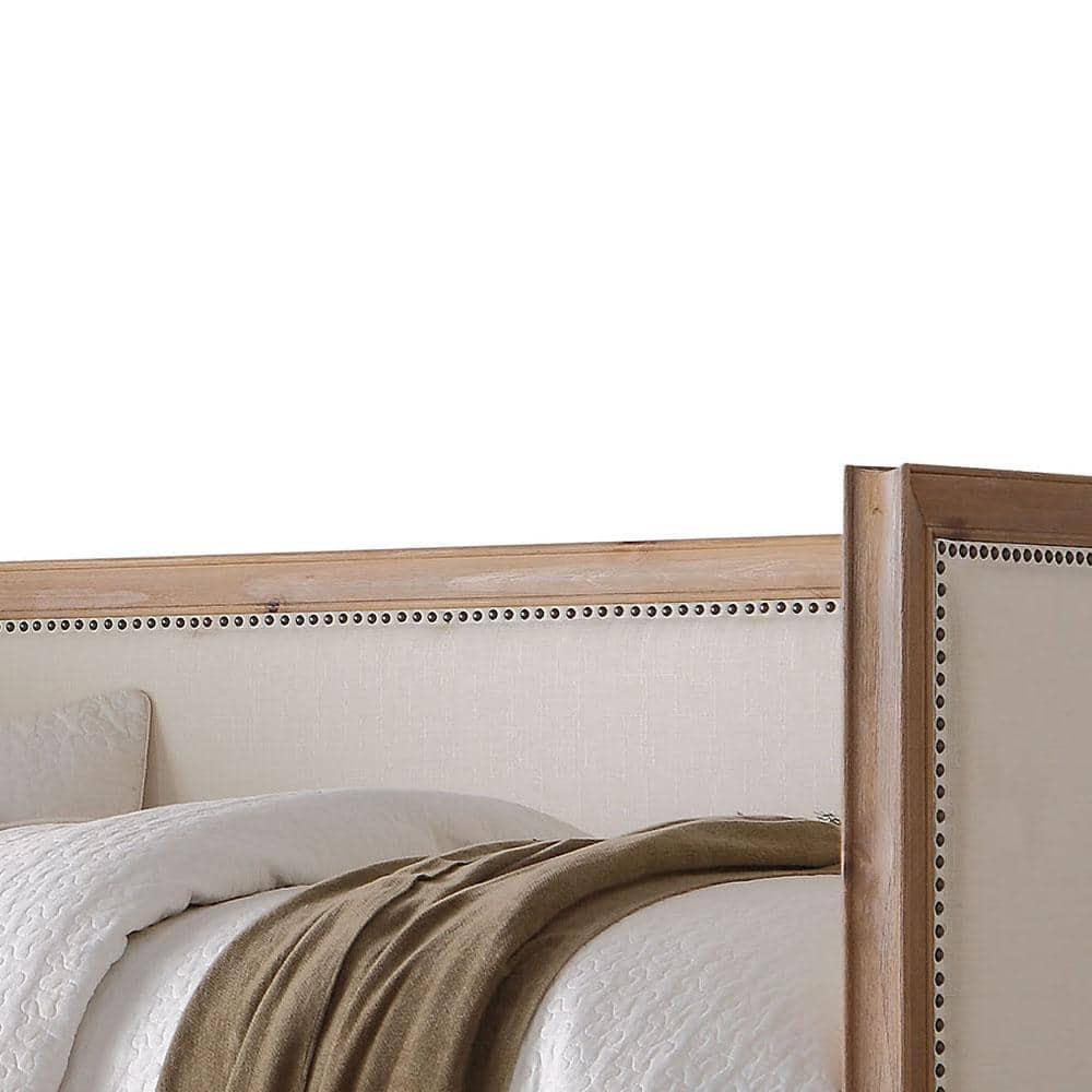 Acme Furniture Twin Charlton Bed Salvage Oak/Linen Cream