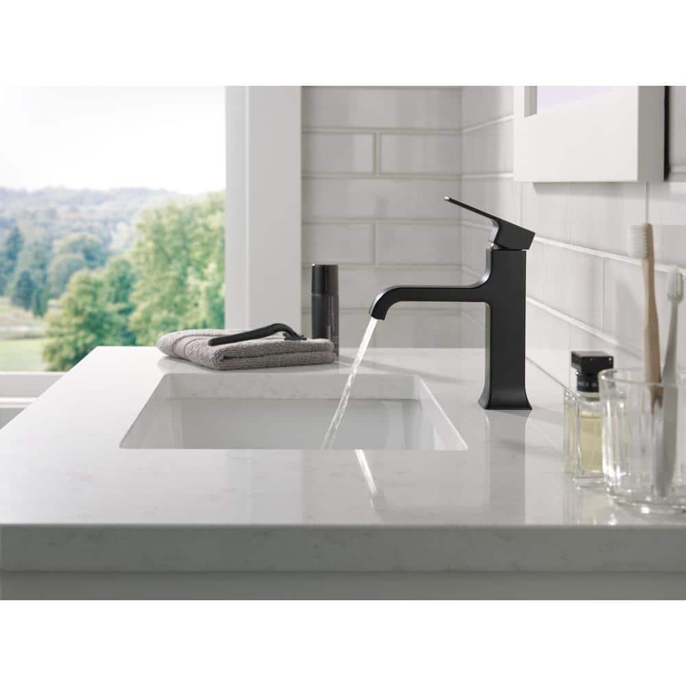 Velum Single Hole Curved Bathroom Faucet with Drain Assembly, Single Handle Bathroom Sink Faucet
