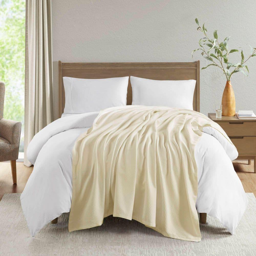 Bed Blanket Liquid Cotton King Ivory