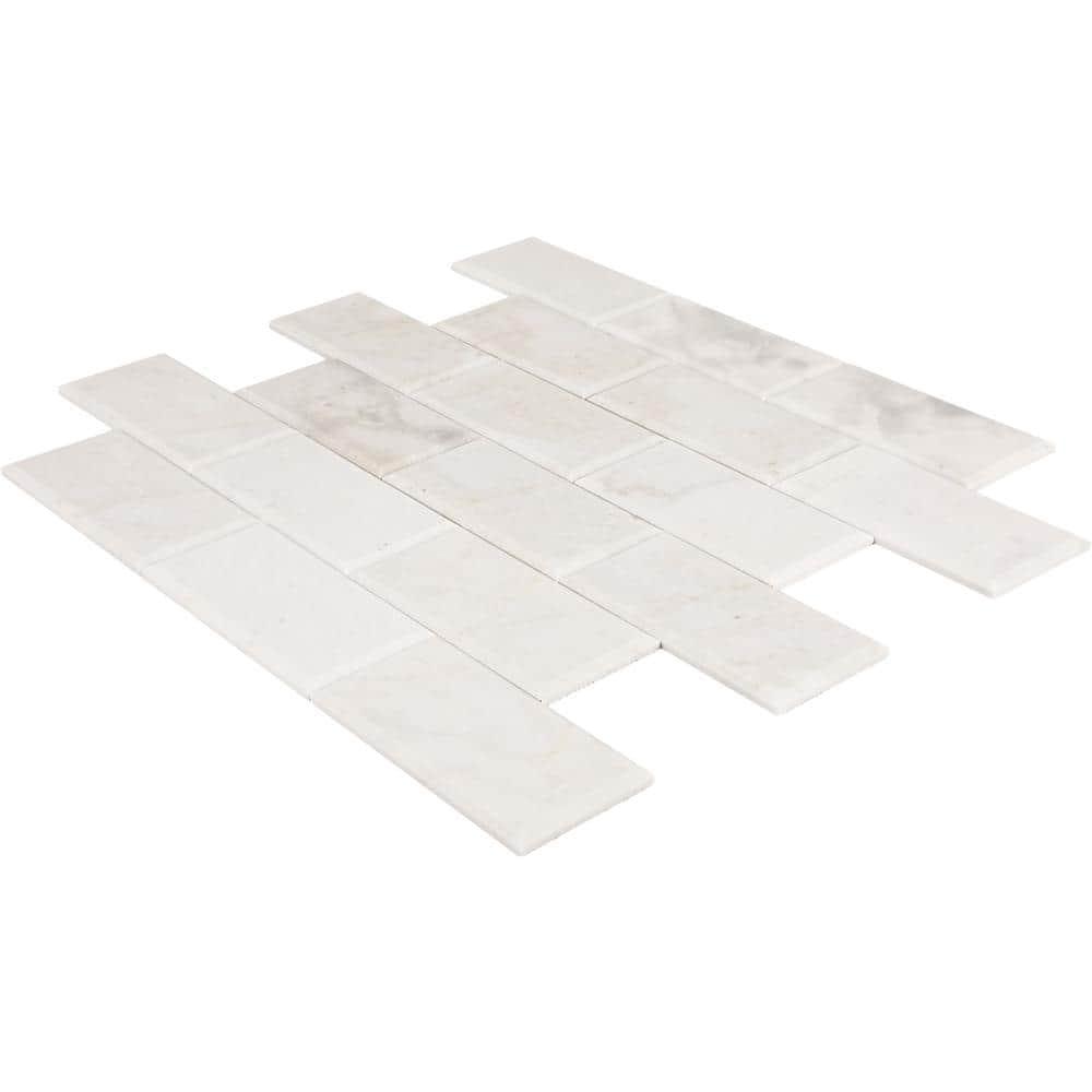 Daltile Simply Stick Mosaix 4'' W x 2'' L Natural Stone Peel and Stick Mosaic Tile