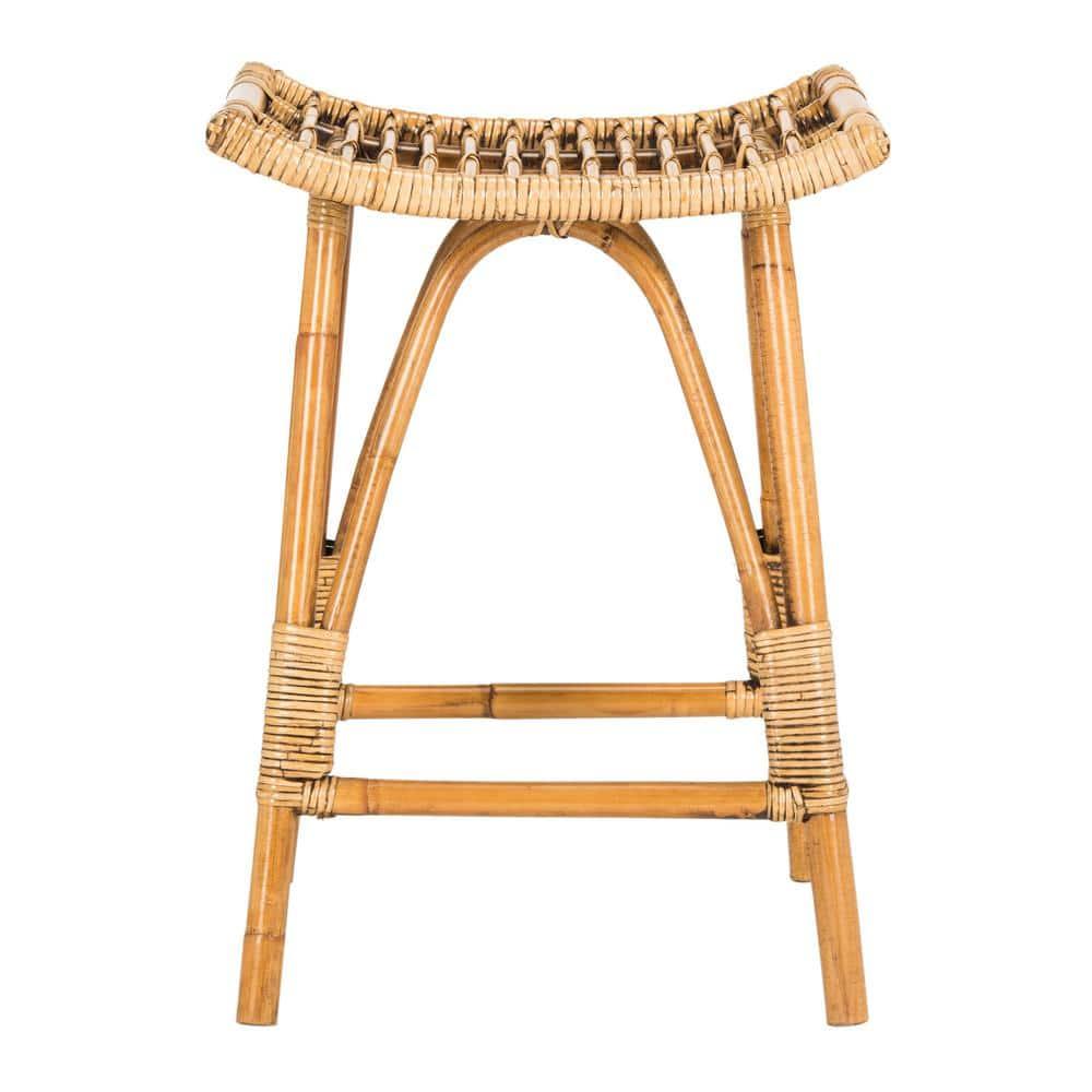 Leda Rattan Counter Stool - WIK6512 - Brown - Safavieh