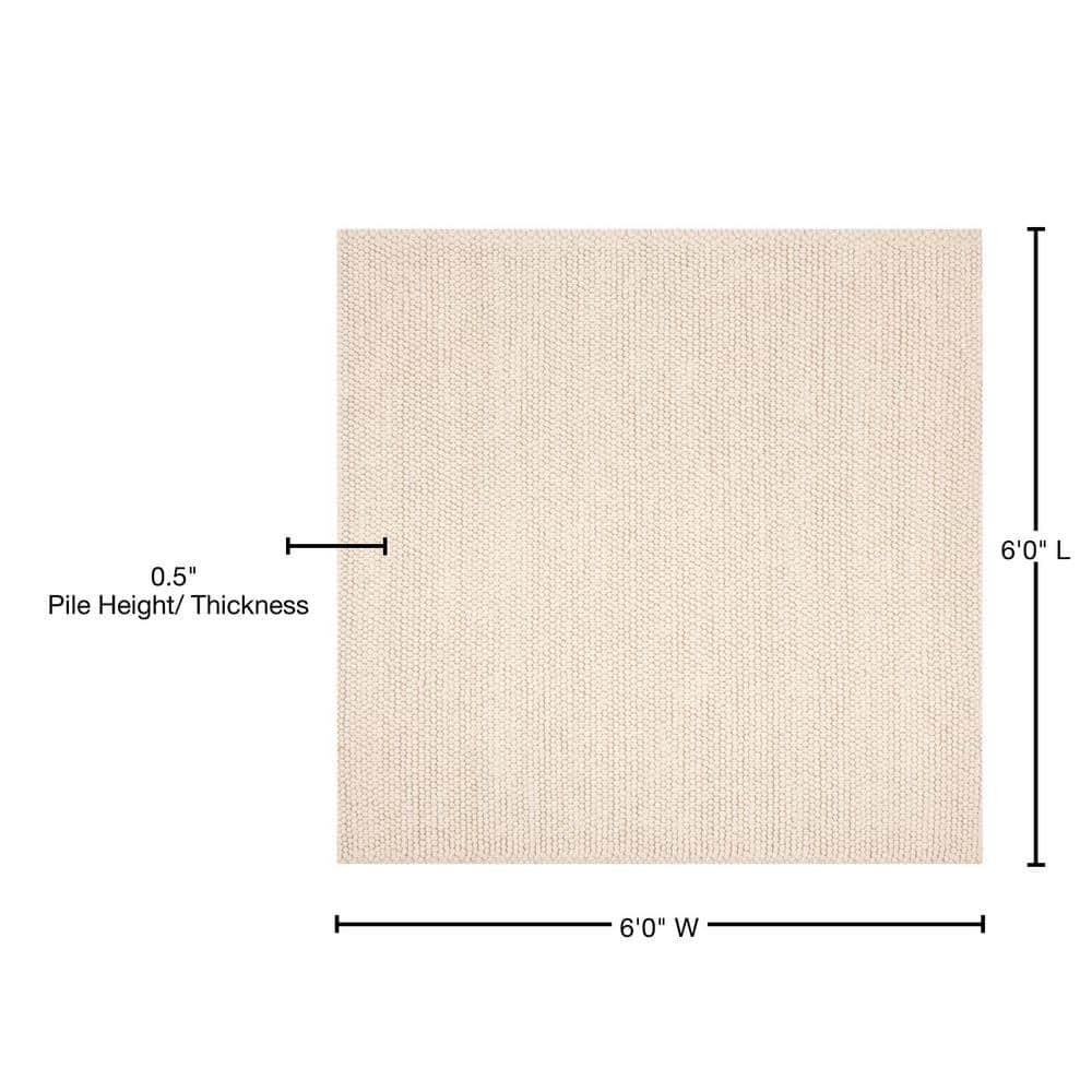 Natura NAT620 Hand Woven Indoor Area Rug - Ivory - 6'x6' - Safavieh.