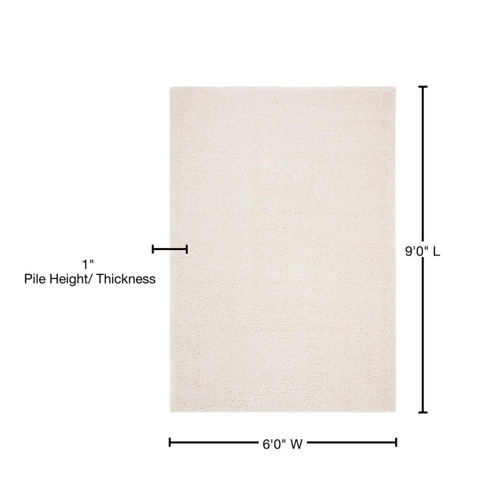 August Shag 900 AUG900 Power Loomed Indoor Area Rug - Ivory - 6'x9' - Safavieh