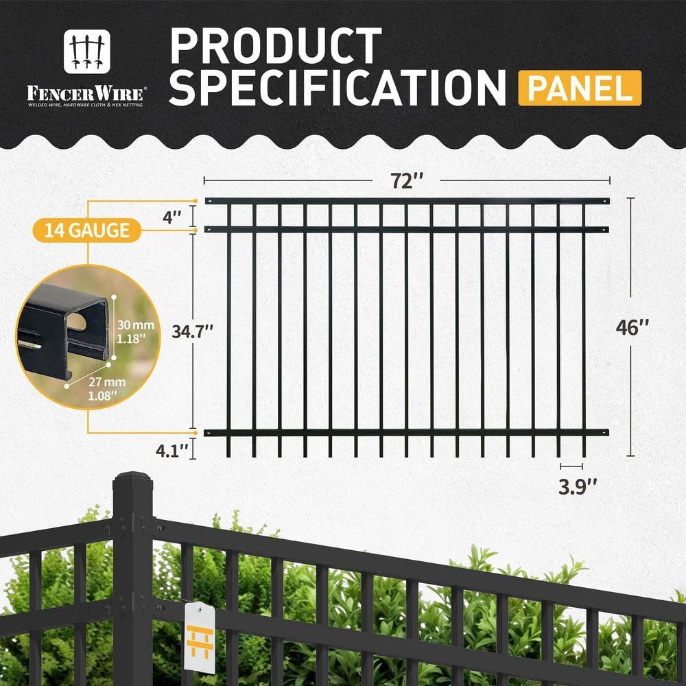 Fencer Wire Fencer Wire 4/ 5/ 6FT H X 6FT W Heavy Duty Flat Top Fence Barrier Panel, Anti-Rust Metal Fencing Panel