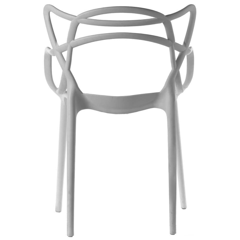 Gray High Back Plastic Molded Arm Chair
