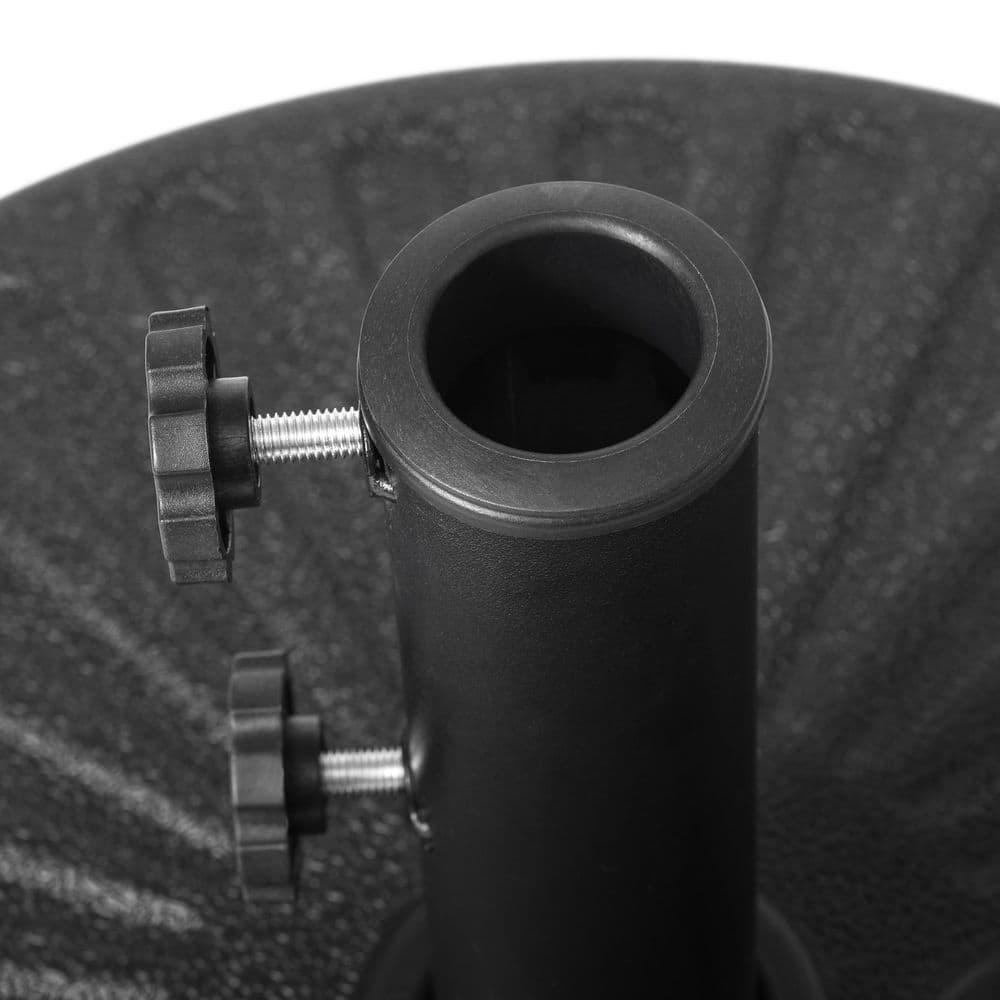 Black Round Fillable Plastic Patio Umbrella Base