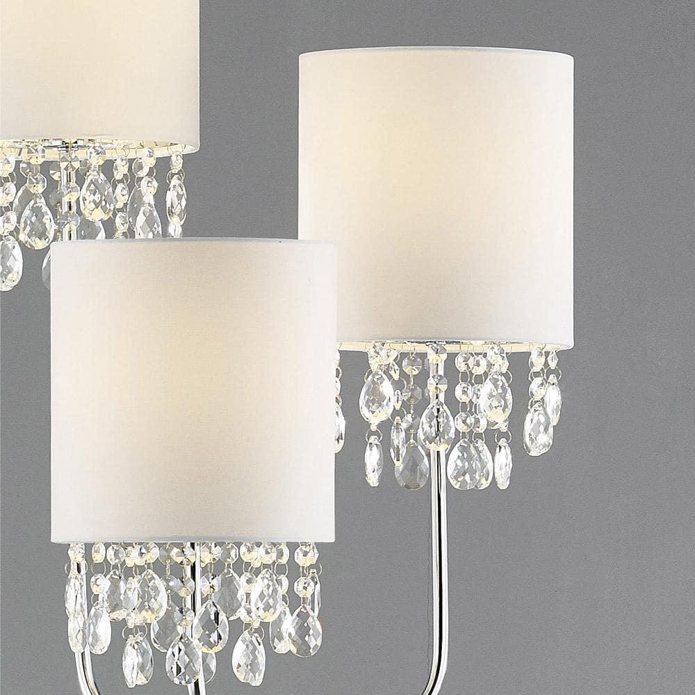 HomeGlam 68" High 3-Light Crystal Pendants Floor Lamp