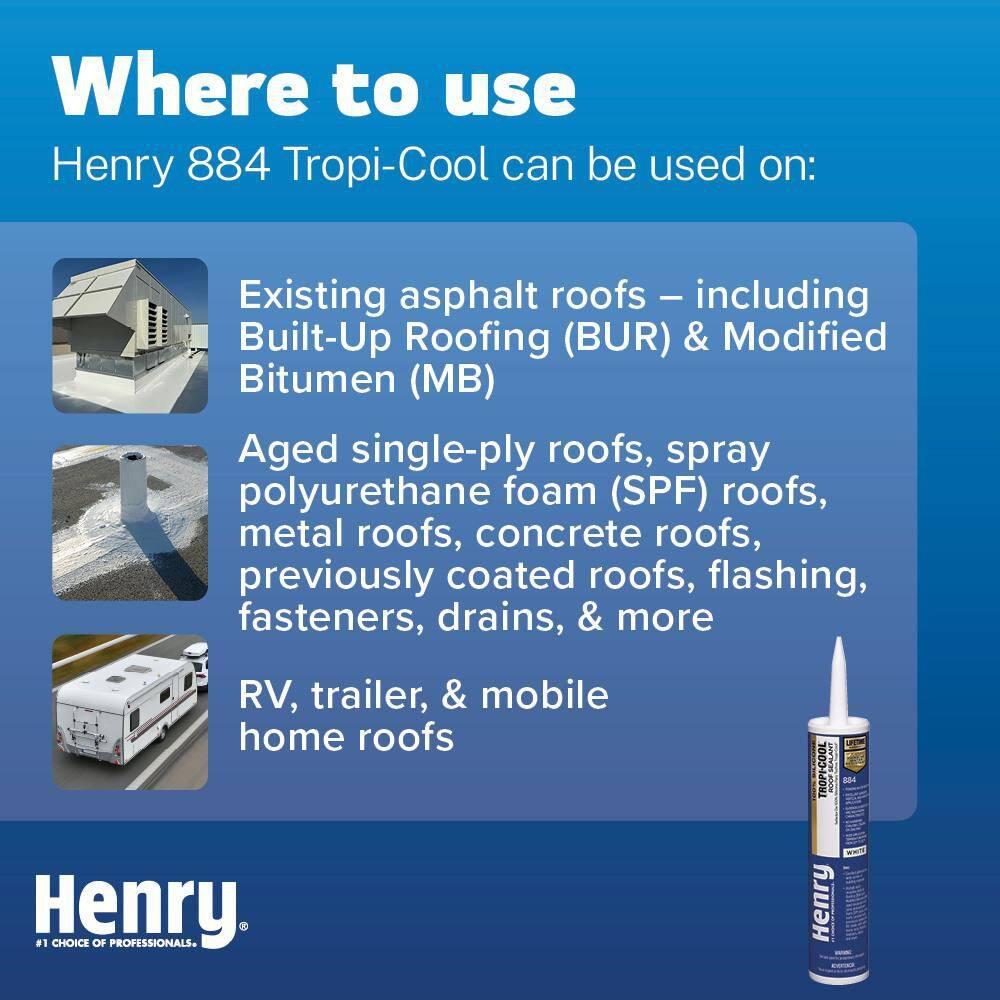 Henry Tropic-Cool 884 White Silicone Sealant 10 oz