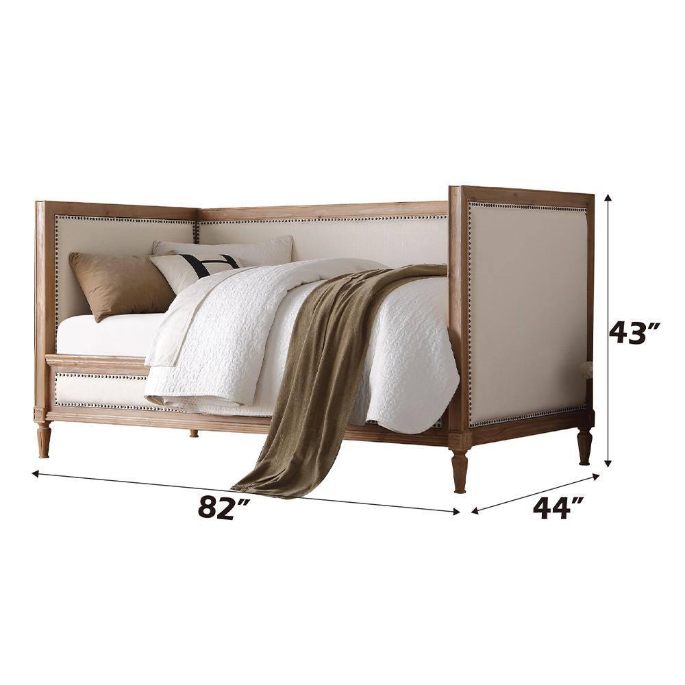 Acme Furniture Twin Charlton Bed Salvage Oak/Linen Cream