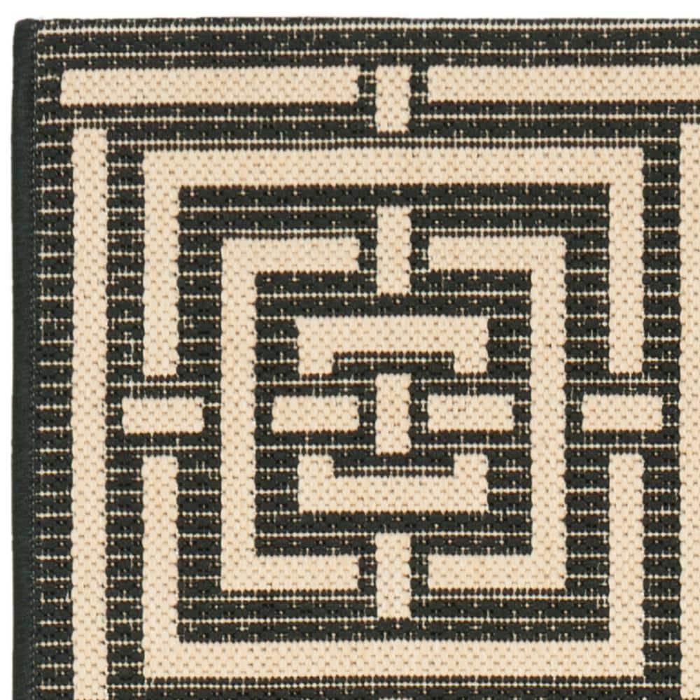 Courtyard CY6937 Power Loomed Indoor and Outdoor Runner Rug - Black/Bone - 2'3"x6'7" - Safavieh
