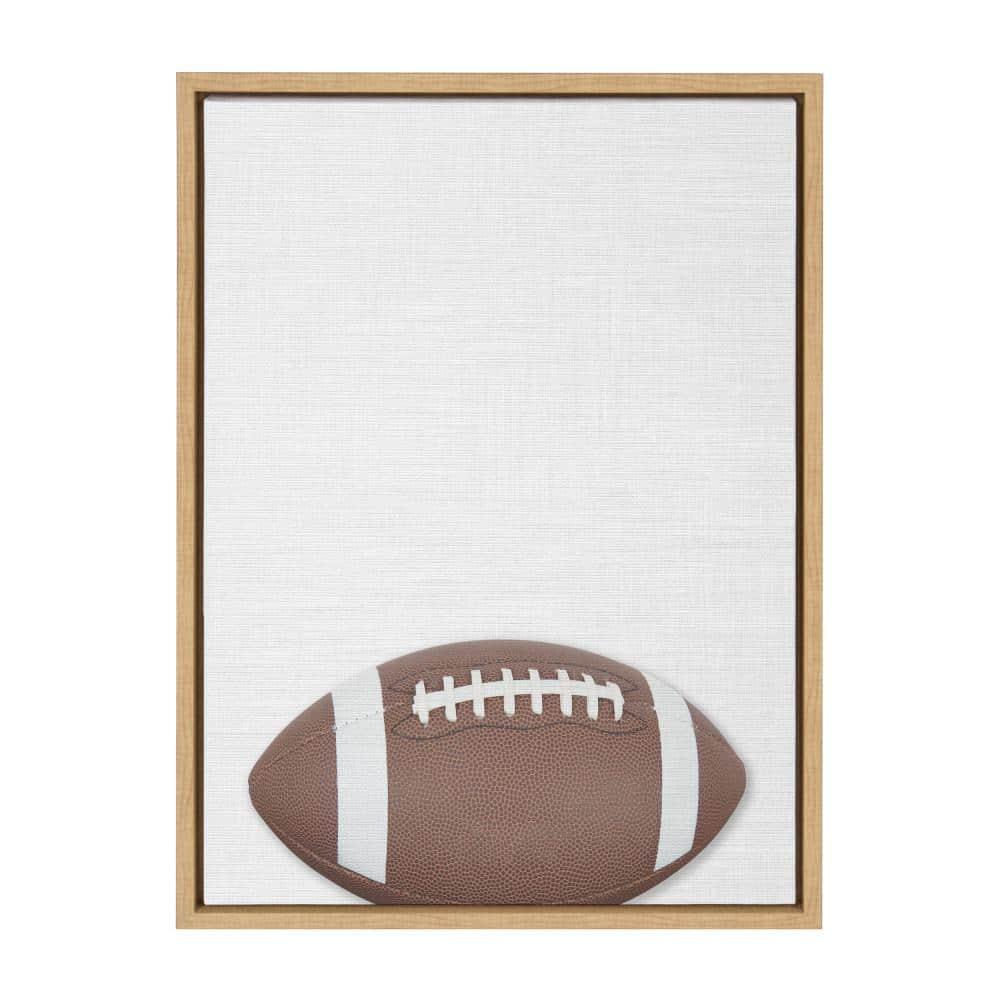 18" x 24" Sylvie Color Football Portrait Framed Canvas Natural - DesignOvation: Modern Style, Plastic Frame, Screen Print Wall Art