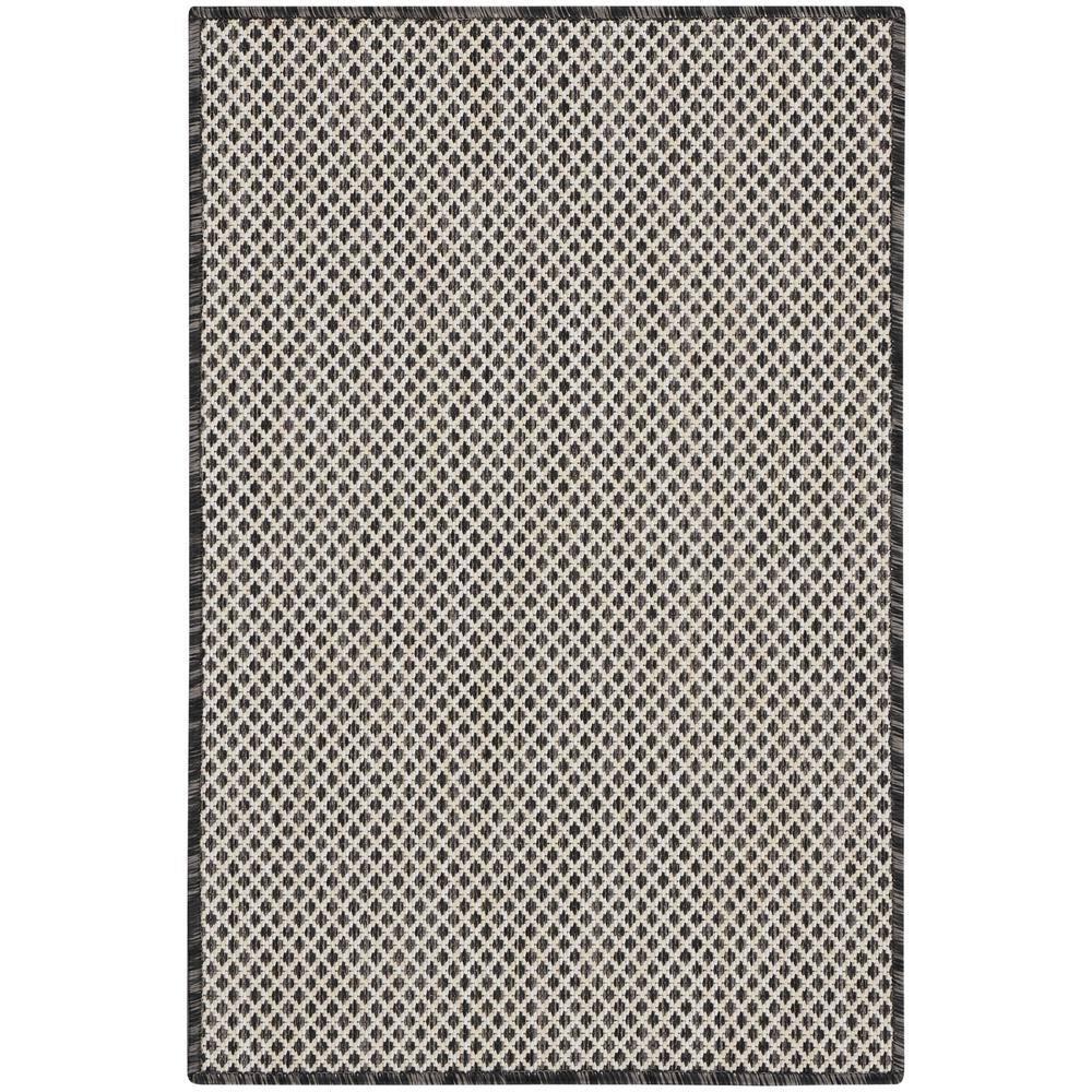 Nourison Courtyard COU01 Indoor/outdoor Area Rug - Ivory Charcoal 2' x 3'