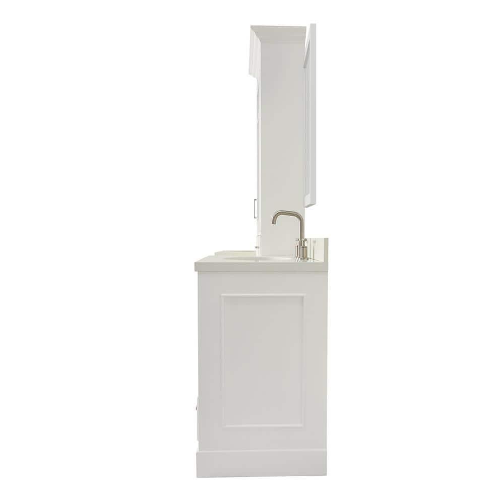 Ariel Stafford 85" Double Sink Vanity Set in White