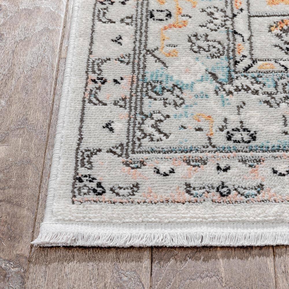 Espinal Oriental Blue/Ivory Area Rug
