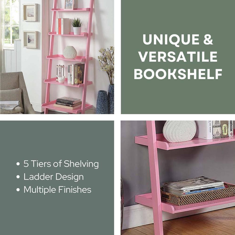 Convenience Concepts American Heritage Bookshelf Ladder, Light Pink