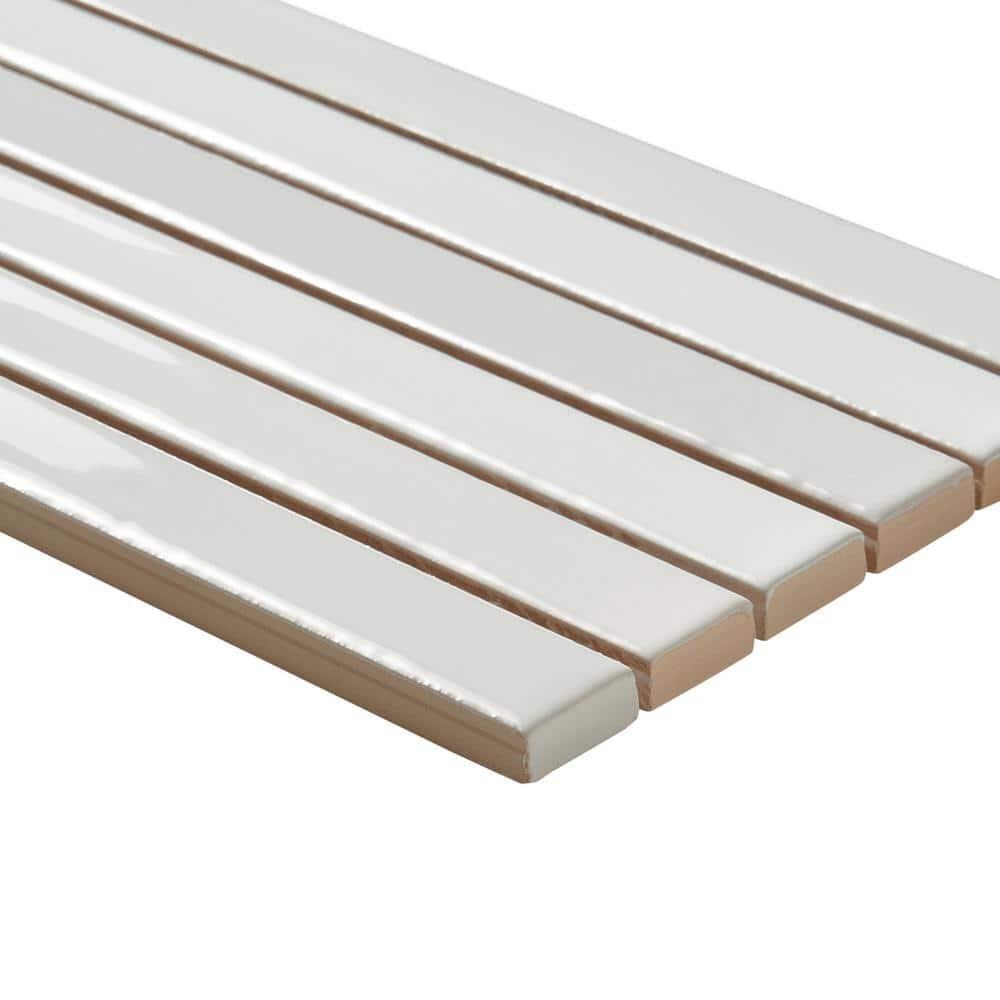 Vivanta 5.27 In. X 17.71 In. Glossy Ceramic Mosaic Elongated Subway Wall Tile (8 Sheets / Box)