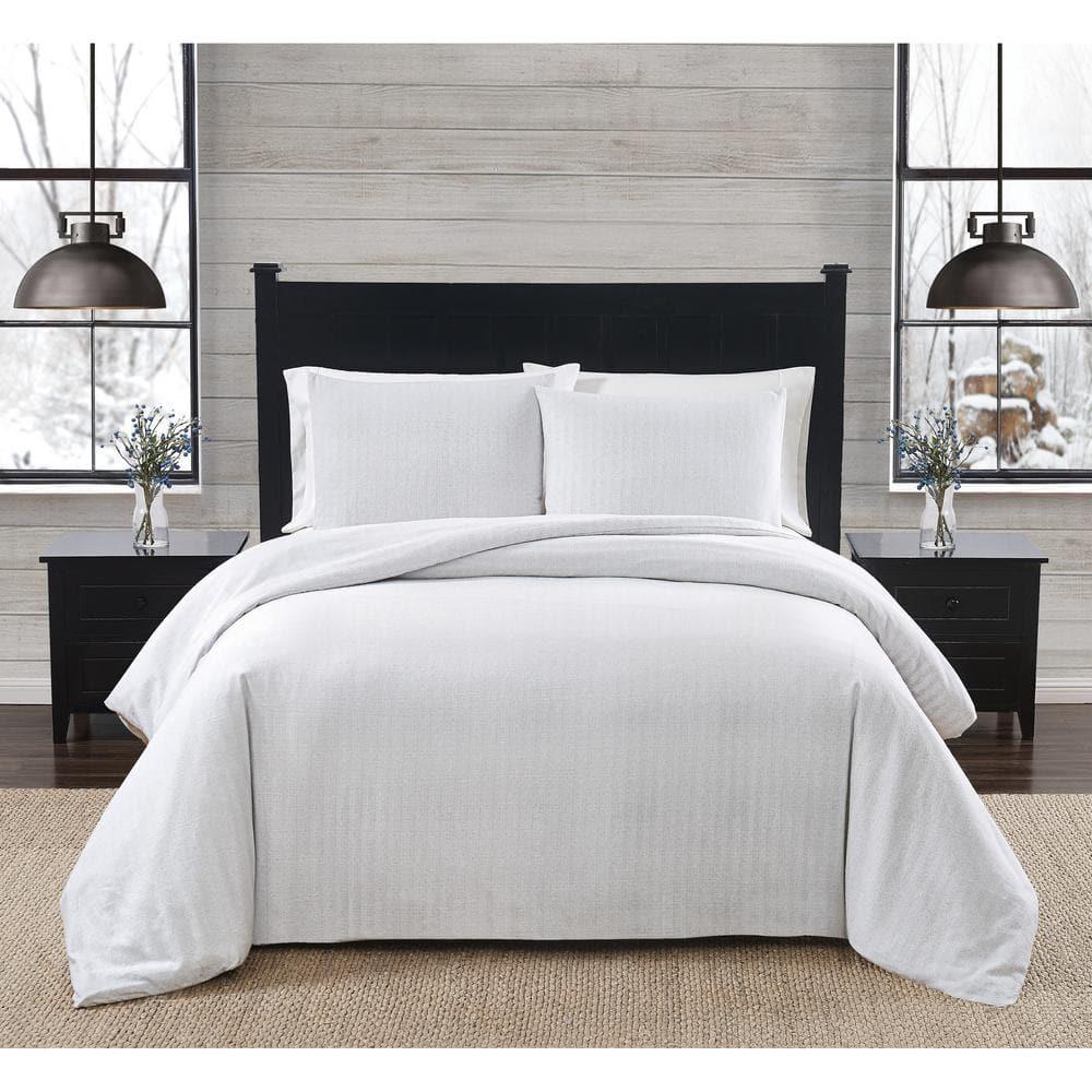 London Fog London Fog Herringbone Flannel Duvet Cover Set