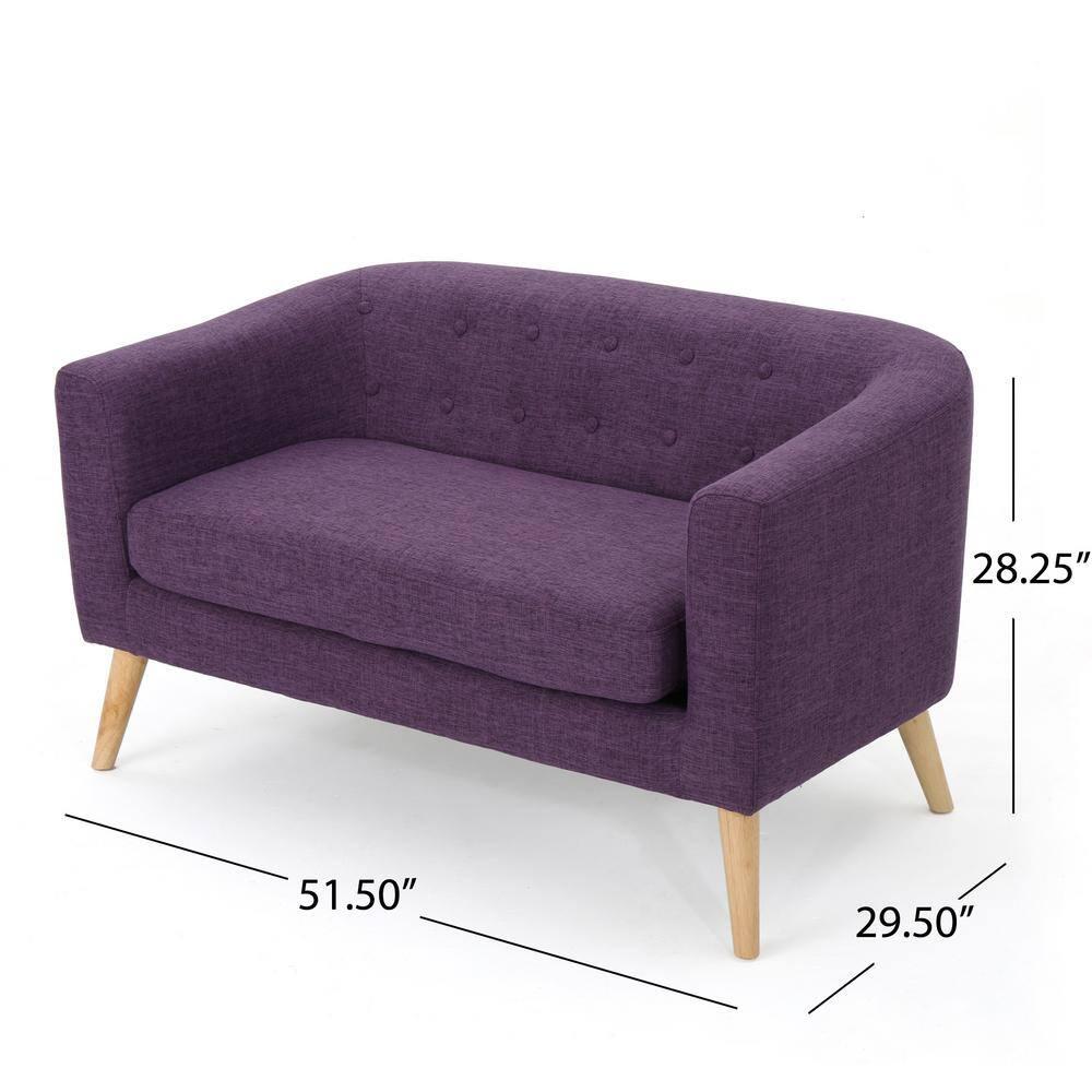 Bridie Mid-Century Loveseat Muted Purple - Christopher Knight Home: Stylish 2-Seater, Polyester Upholstery, Hardwood Frame
