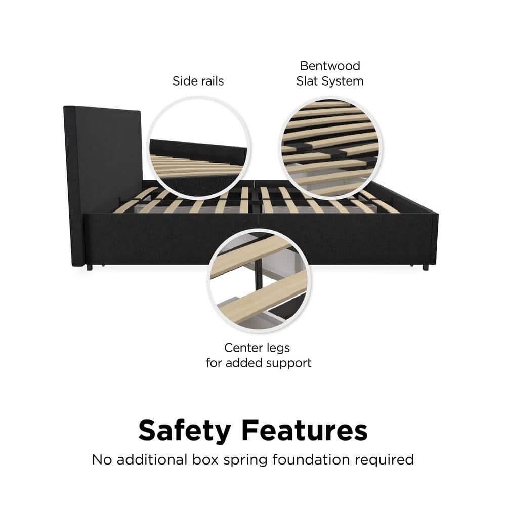 Novogratz Kelly Upholstered Unfinished Platform Storage Bed