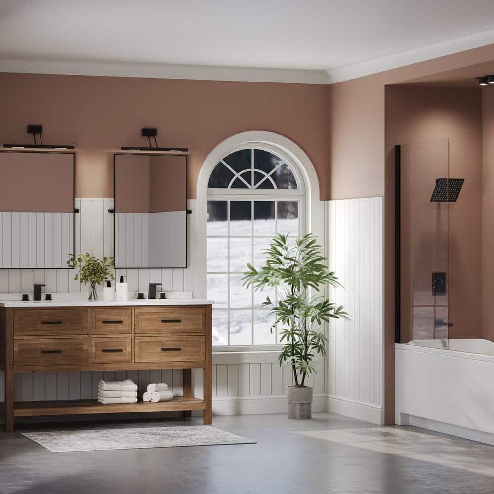 AquaSpa Dual-Function Tub Shower Faucet Set, Shower Trim Kit with Rain Shower Head and Valve