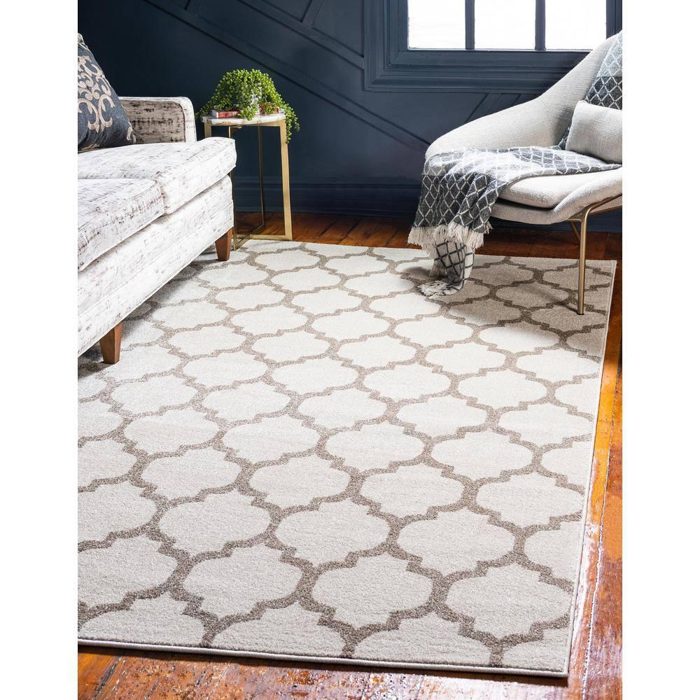 Unique Loom 2' 2 x 3' 1 Trellis Philadelphia Beige and Light Brown Area Rug