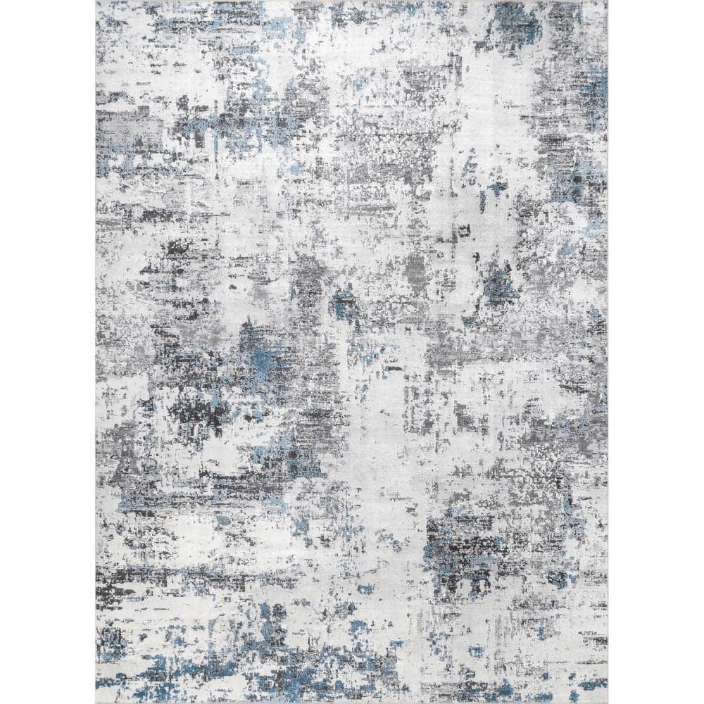 Nuloom Dali Abstract Pet Friendly Machine Washable Area Rug, 3' x 5', Blue Grey