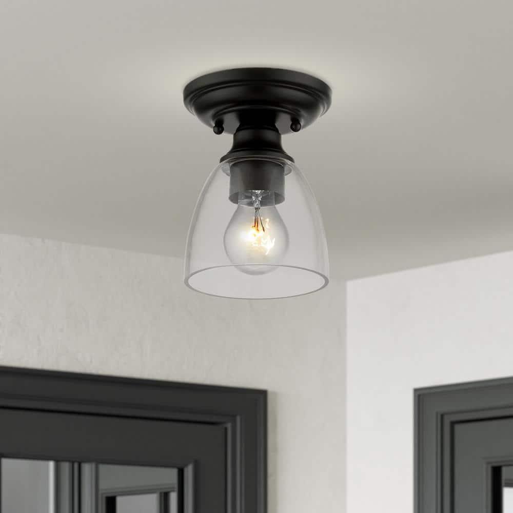 Livex Lighting Montgomery 1 - Light Flush Mount in  Black
