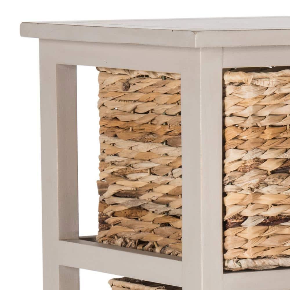 Vedette 5 Wicker Basket Storage Tower - AMH5739 - Vintage Grey - Safavieh Couture