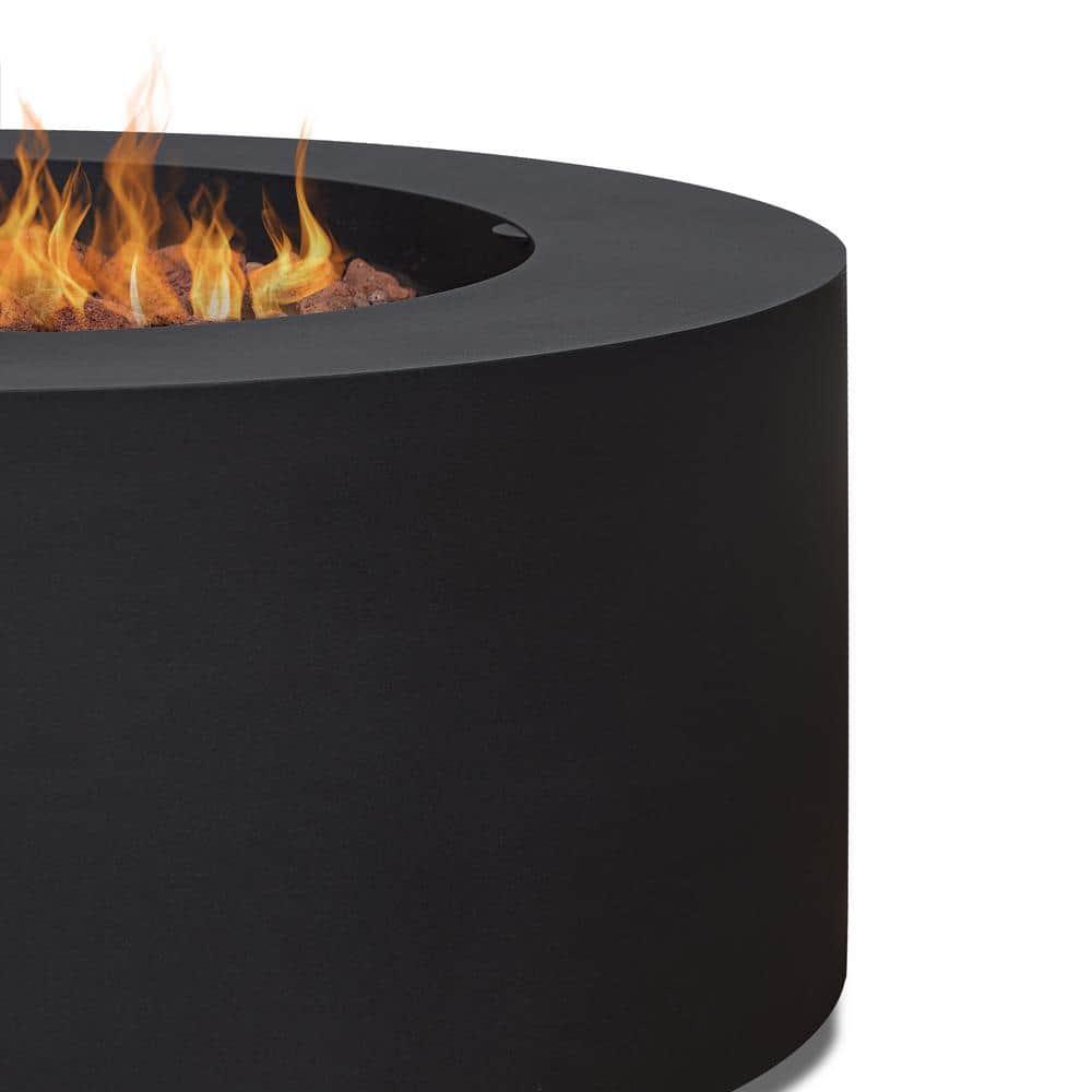 Aegean 36" Round Steel Propane or Natural Gas Fire Pit Table by Real Flame