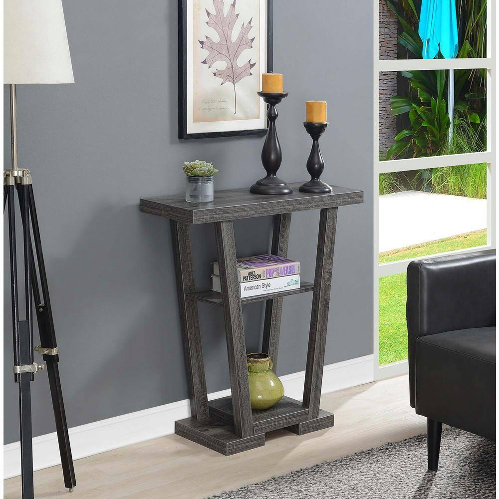 Convenience Concepts Newport V Console Table, Gray