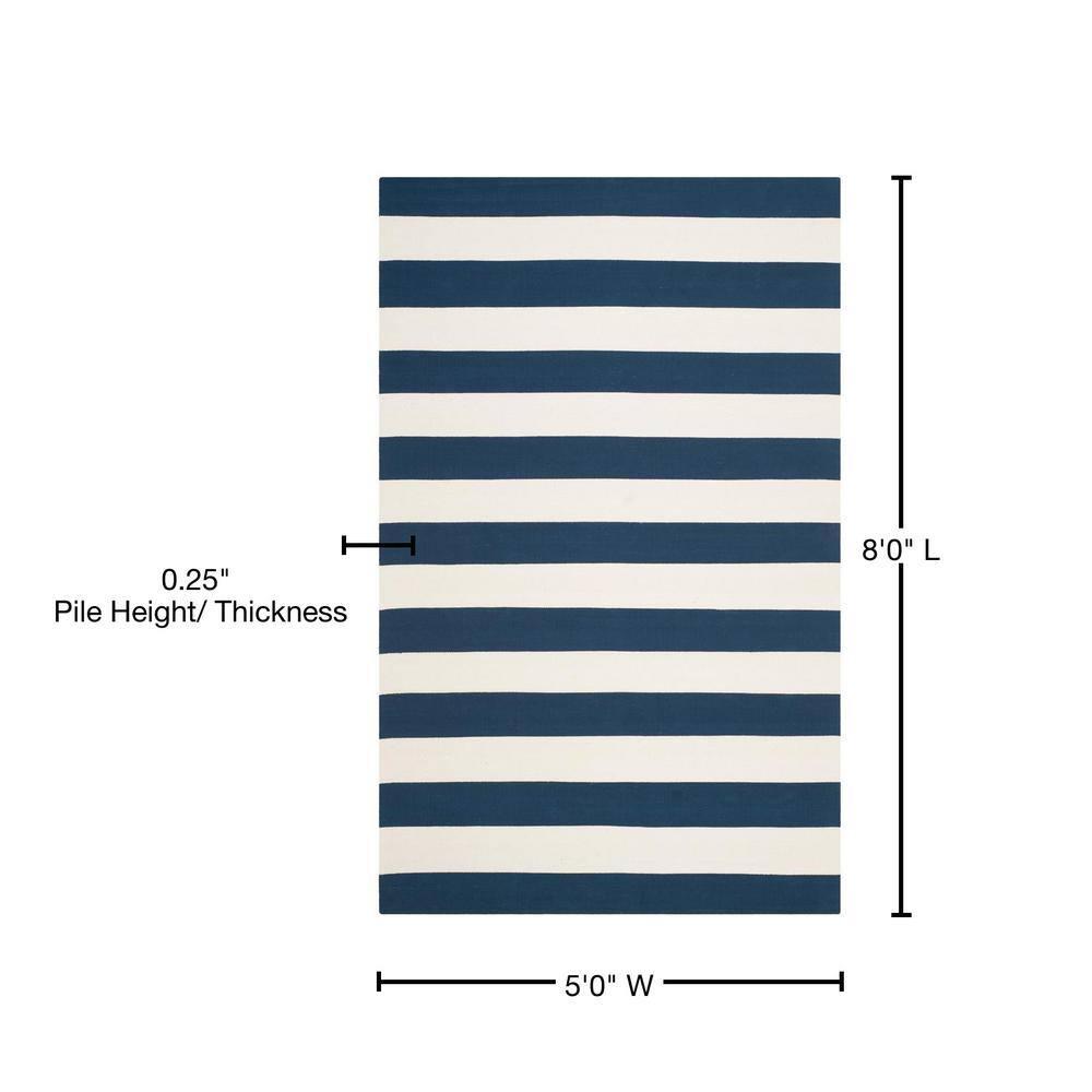 Montauk MTK712 Hand Woven Indoor Area Rug - Navy/Ivory - 5'x8' - Safavieh