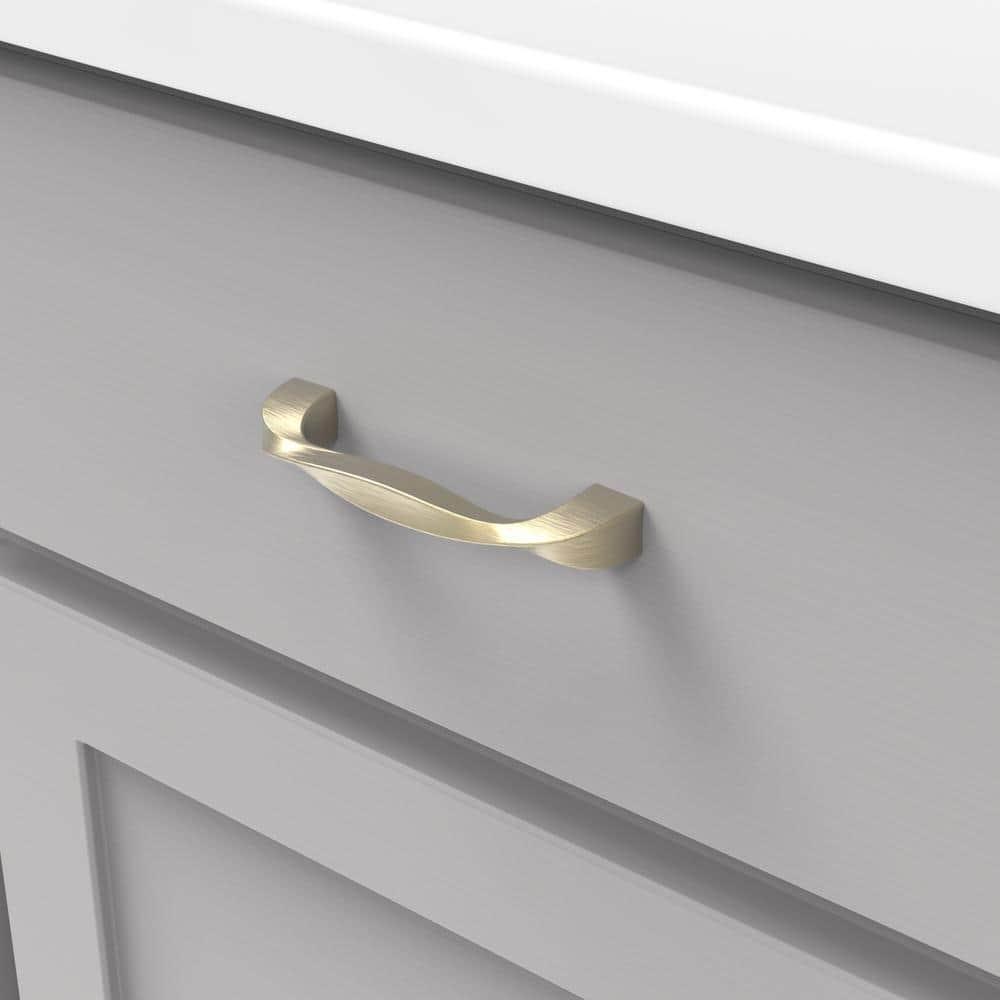 Twist Kitchen Cabinet Handles, Solid Core Drawer Pulls for Cabinet Doors, 3-3/4" (96mm)