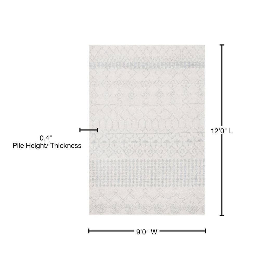 Tulum Ivory/Light Gray 9 ft. x 12 ft. Moroccan Area Rug