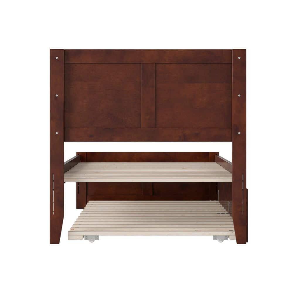 AFI Canyon Walnut Solid Wood Platform Bed with Matching Footboard & Twin Trundle, Twin