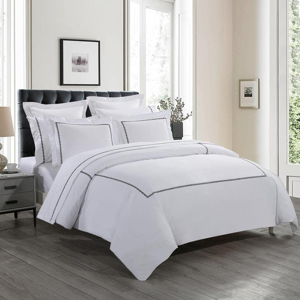 Hotel Grand Hotel Grand TENCEL Lyocell And Cotton Blend Embroi Sateen Duvet Cover Set
