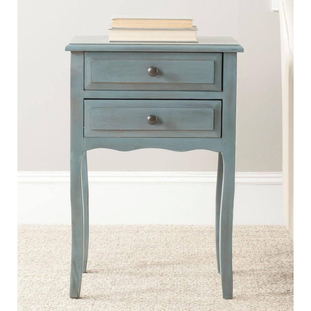 Lori Night Table Barn - AMH6576G - Blue - Safavieh Couture