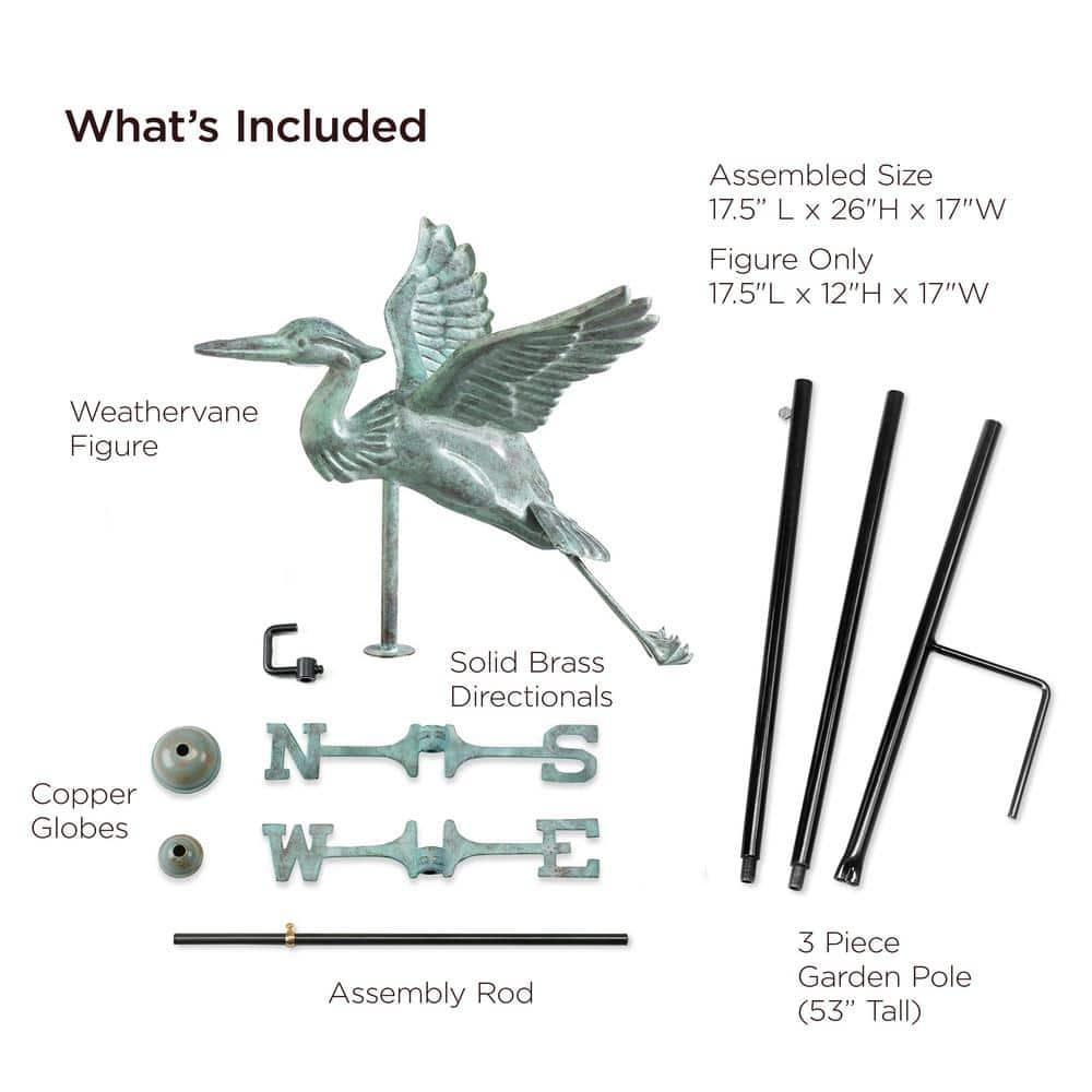 Good Directions Heron 26'' H Metal Animals Weathervane