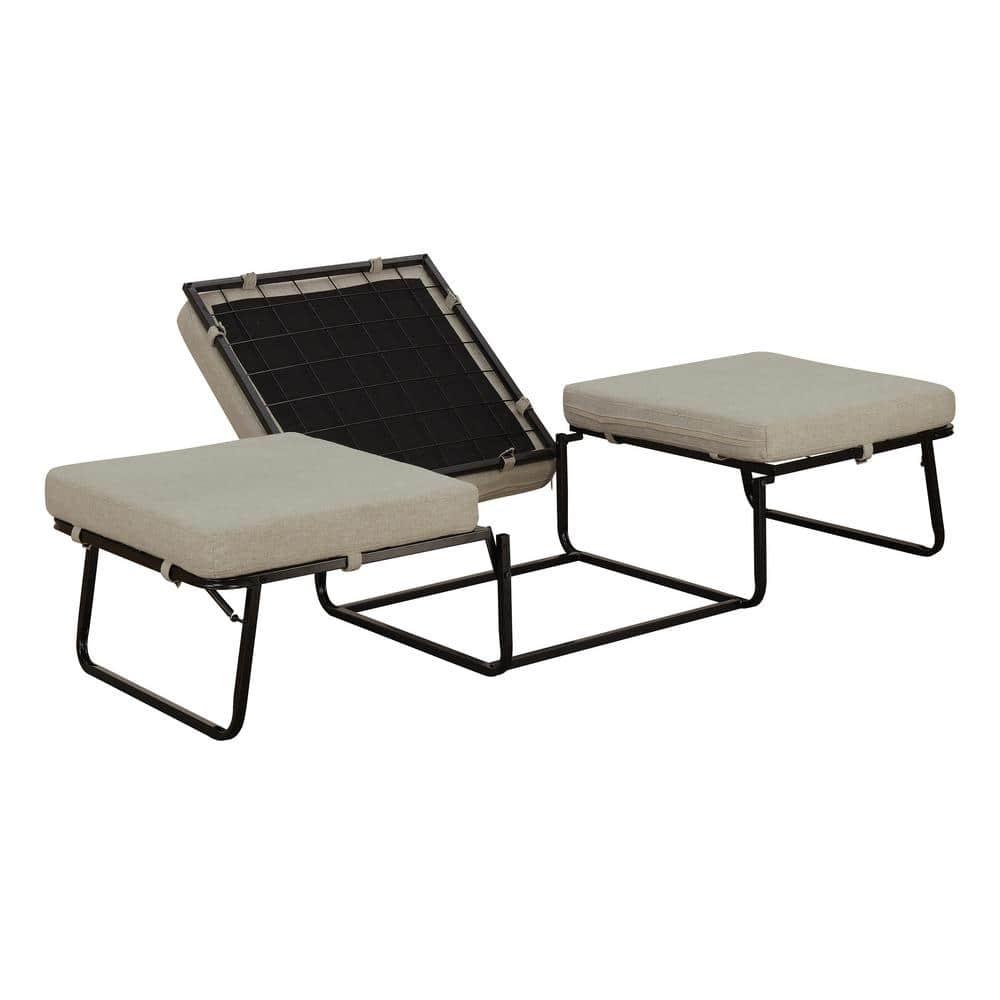 Convenience Concepts Designs4Comfort Folding Bed Ottoman, Soft Beige Fabric