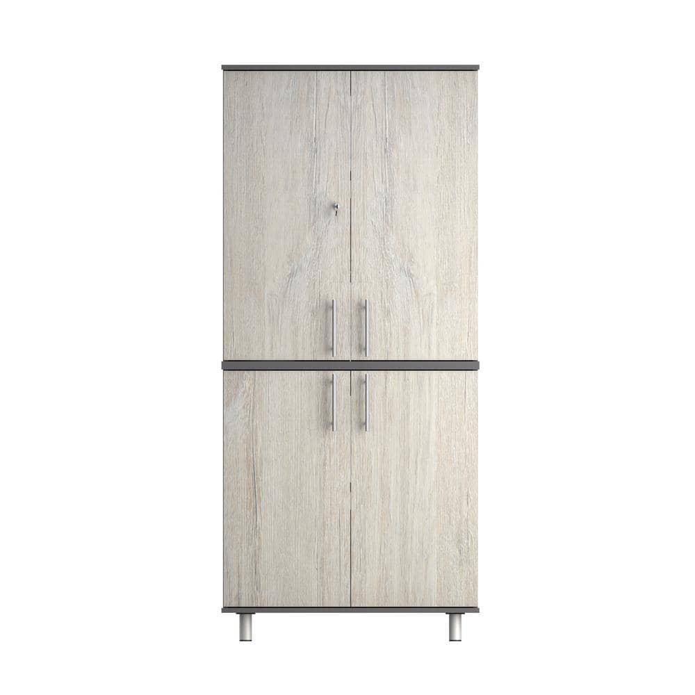 Inval America Kratos 5-Shelf Garage Storage Cabinet in Chantilly/Dark Gray