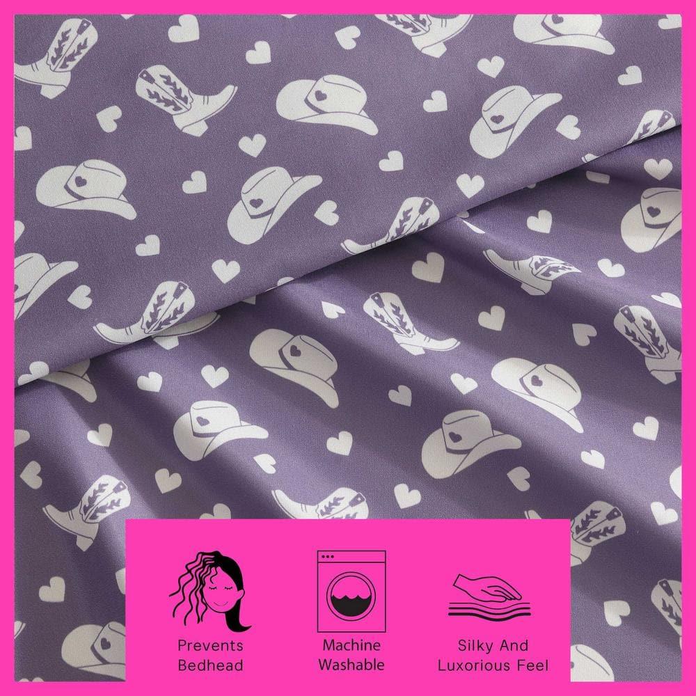 Betsey Johnson Cowgirl Disco Purple Full Sheet Set