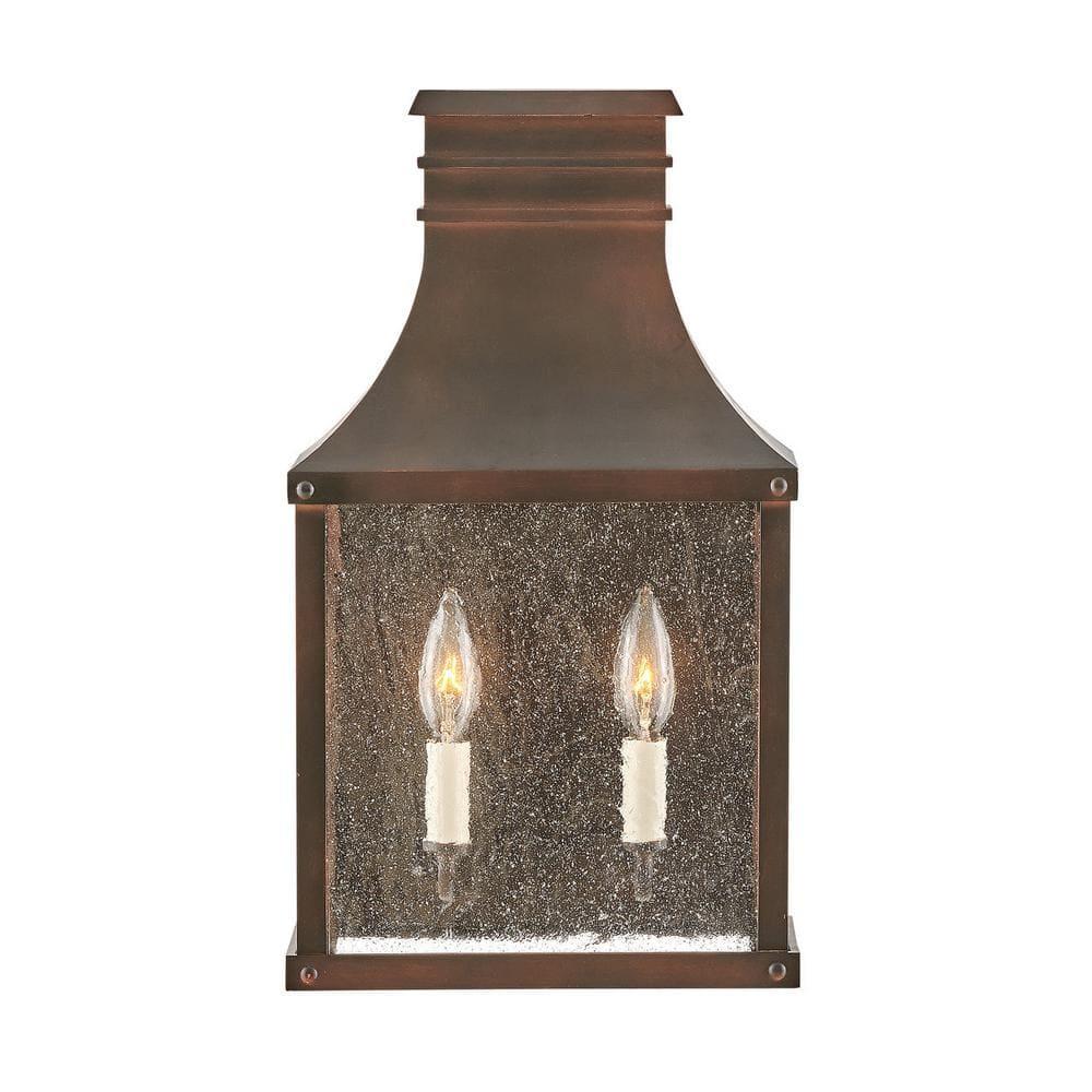 Beacon Hill 2 - Bulb 17.25" H Seeded Glass Outdoor Wall Lantern