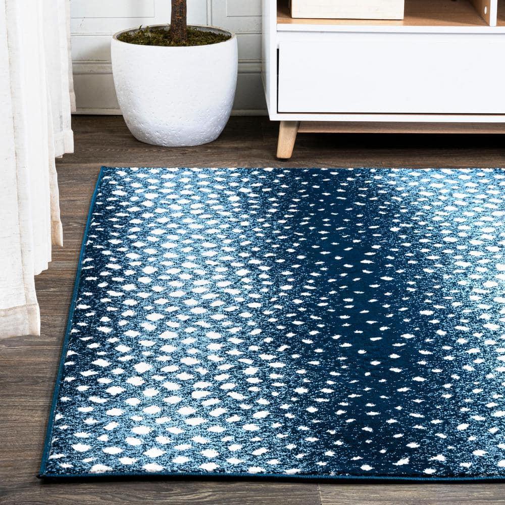 4'x 6' Antelope Modern Animal Area Rug, Navy/Cream - JONATHAN Y