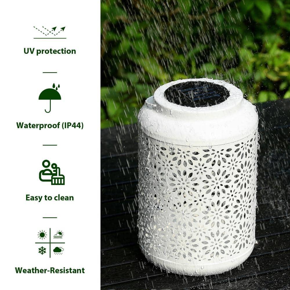 8.75" H Metal Wire Solar Powered Outdoor Hanging Lantern