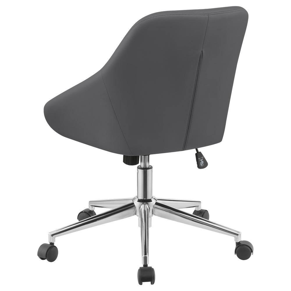 Coaster Jackman 35.25"H Faux Leather Office Chair with Casters in Gray/Chrome