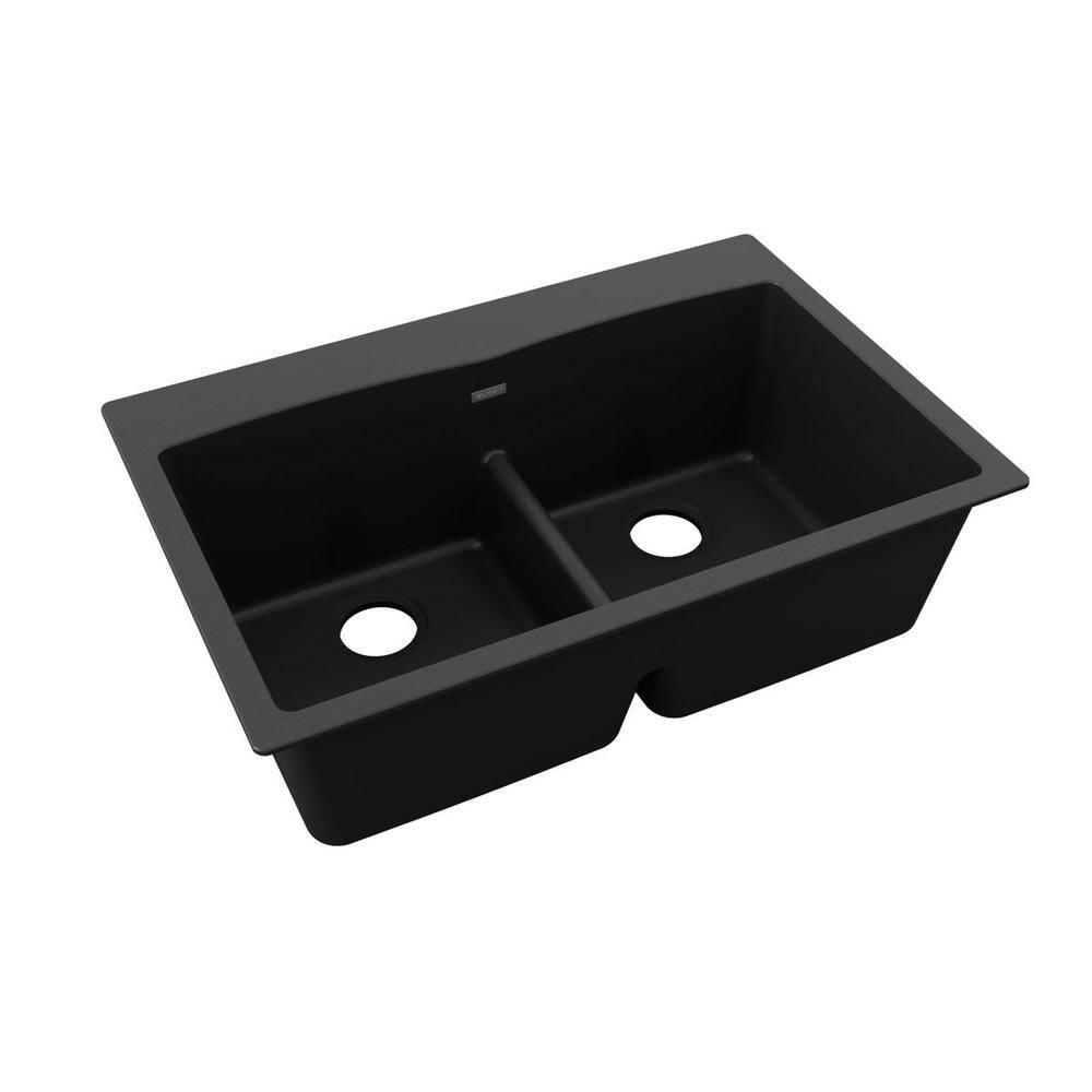 Quartz Classic 33" x 22" x 10" Double Basin Drop-In Kitchen Sink