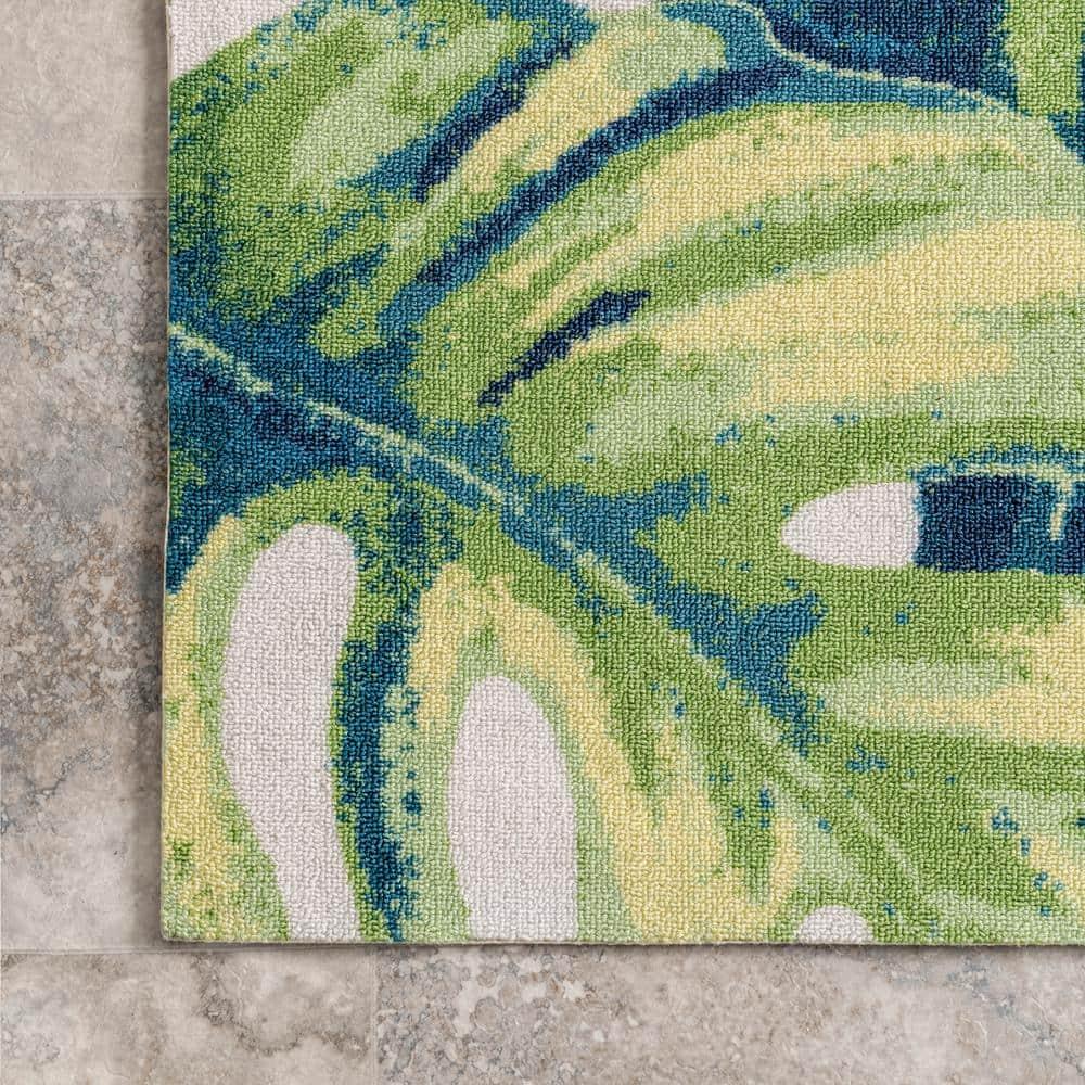 Nuloom Lisa Floral & Paisley 4x6 Indoor/Outdoor Area Rug for Living Room Patio Deck Front Porch Kitchen, Green Multicolor/Ivory