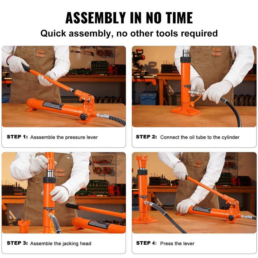 12 Ton Porta Power Hydraulic Jack Kit 26455 Lbs. Load Body Repair Tool with 4.6 ft. Oil Hose Carry Case for Automotive