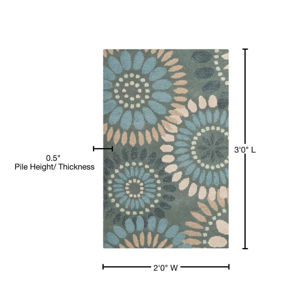 World Menagerie Arber Jardin Hand Tufted Wool Floral Rug